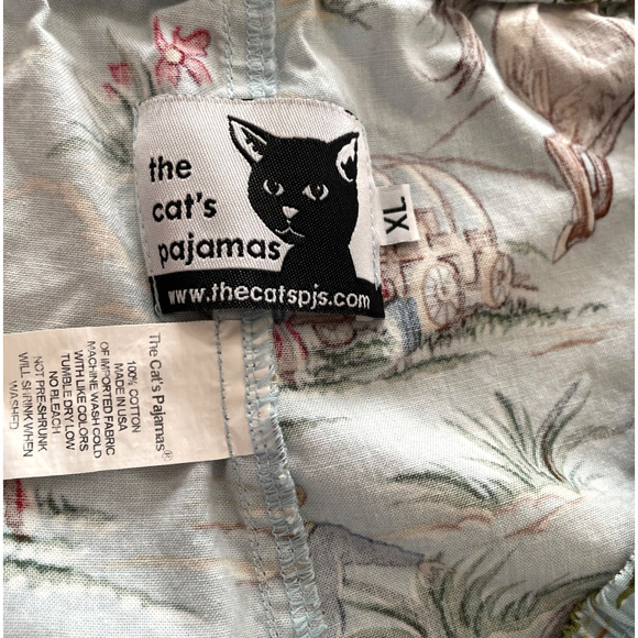 THE CAT'S PAJAMAS Men's Size XL Blue Cowboy Western Print Drawstring Waist Pants - Picture 2 of 9